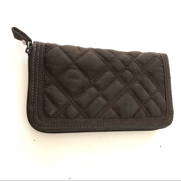 Vera Bradley Quilted Brown Zip Around Wallet 8” x 4” - Picture 3 of 10